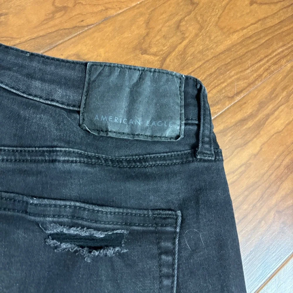 American Eagle Next Level Flex Skinny Distressed Jeans Black 30x34